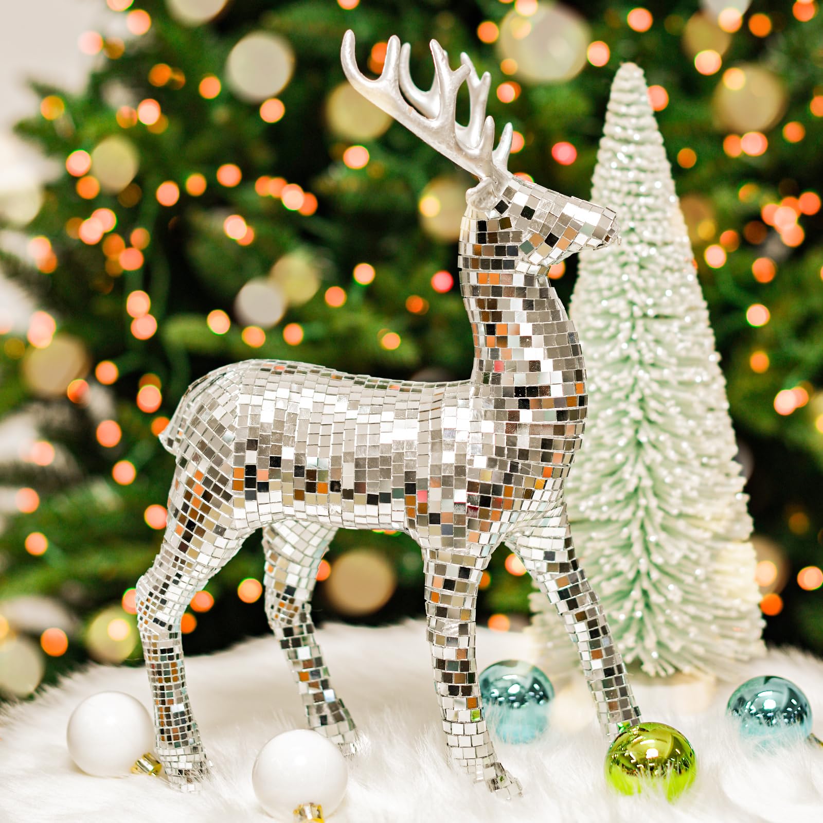 Shimmering design Christmas Tabletop Decorations Disco (Deer) 12.6